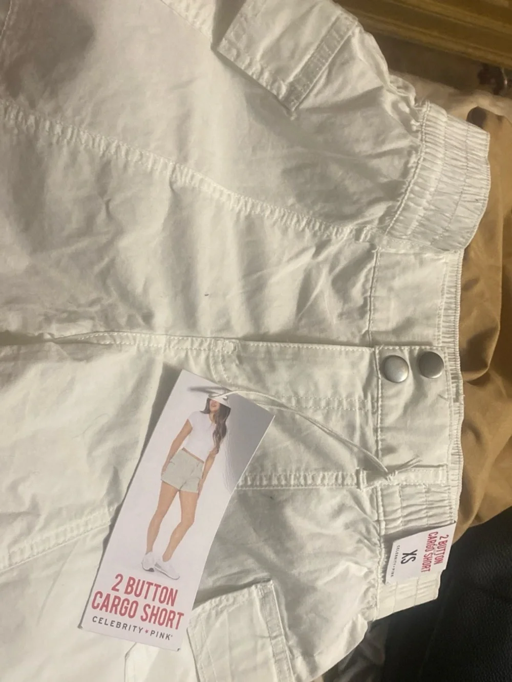 White Elastic Waist Casual Shorts by celebrity pink size xs - Picture 2 of 4